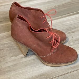 Cole Haan NikeAir Stephanie Oxfords Rust Suede Ankle Boots Chukka Heels